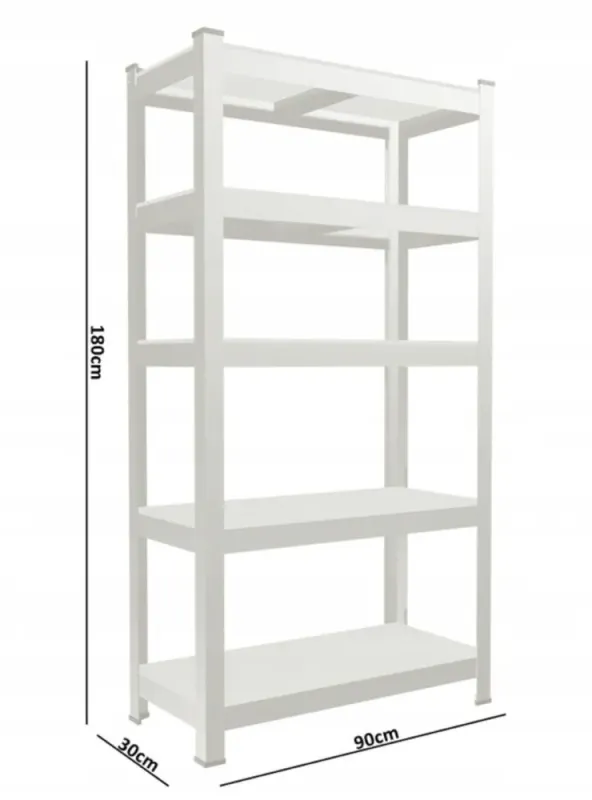 Стеллаж металлический 180x90x30 5 полок серый (GWI5870) - изображение 2