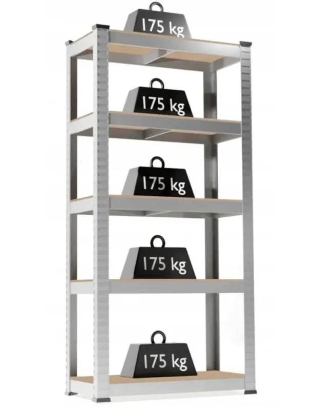 Стеллаж металлический 180x90x30 5 полок серый (GWI5870) - изображение 7