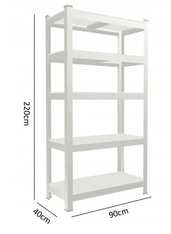 Стелаж металевий 220х90х40 5 полиць сірий (GWI0629) - зображення 3