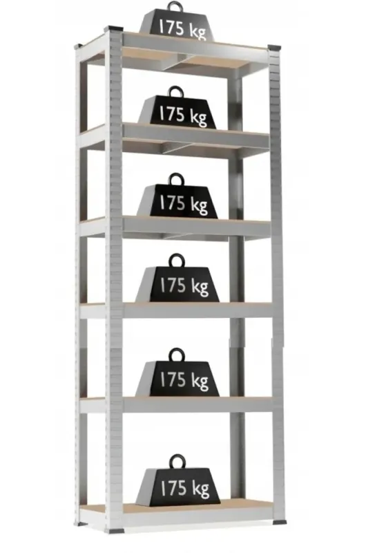 Стеллаж металлический 220x90x40 6 полок серый (GWI0636) - изображение 3