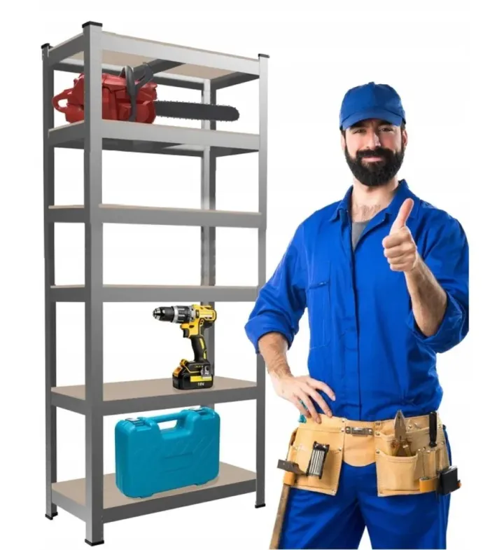 Стеллаж металлический 220x90x40 6 полок серый (GWI0636) - изображение 5