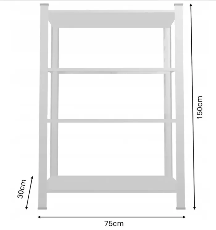 Стеллаж металлический 150х75х30 4 полки серый (GWI1885) - изображение 1