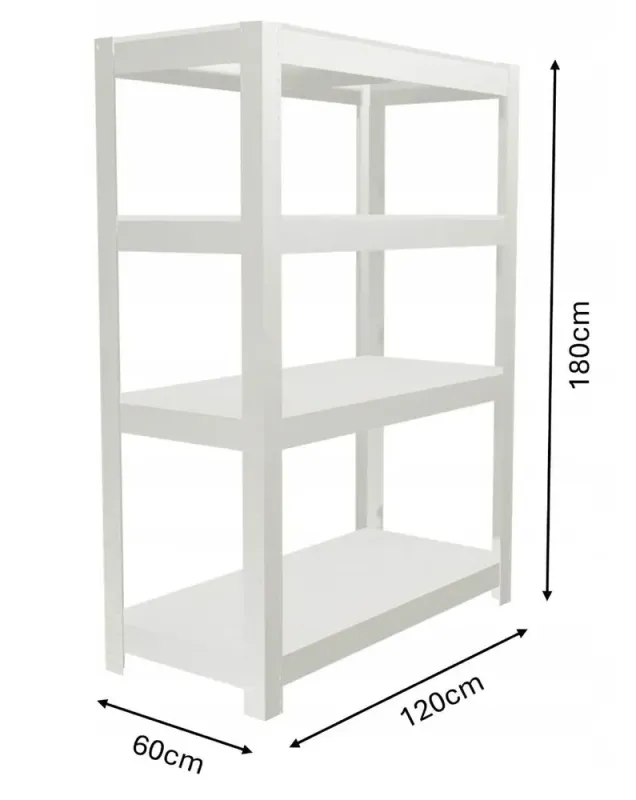 Прочный, усиленный металлический стеллаж 180х120х60 4 полки (черный) (GWI0667) - изображение 2