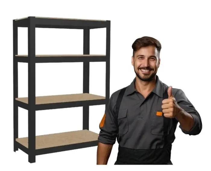 Прочный, усиленный металлический стеллаж 180х120х60 4 полки (черный) (GWI0667) - изображение 5