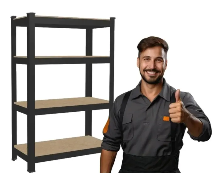 Стеллаж металлический 150x70x30 4 полки (черный) (GWI0582) - изображение 4