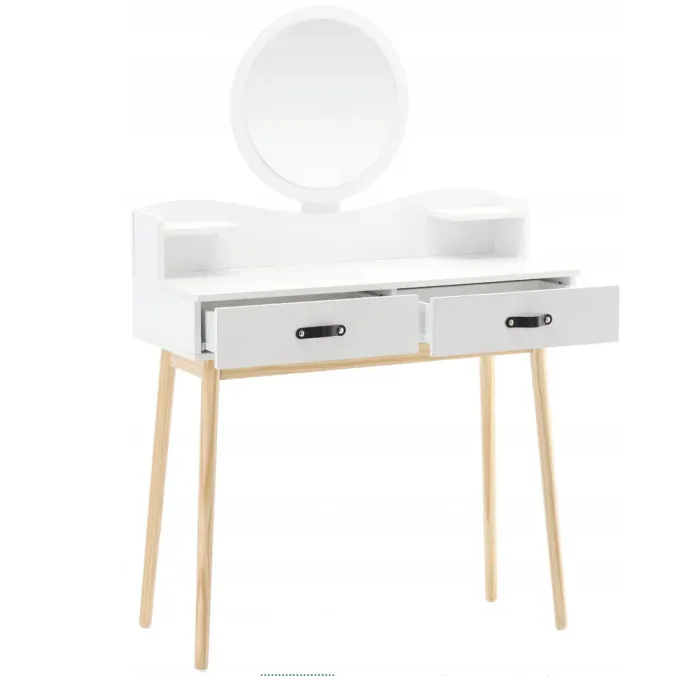 Туалетний косметичний столик з дзеркалом "MIRROR" 100х40х139см (білий) Польща (PHO1602) - зображення 3