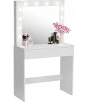 Туалетний косметичний столик, дзеркало з LED підсвіткою, "HOLLYWOOD"" 80x40x140см Польща (PHO9452)