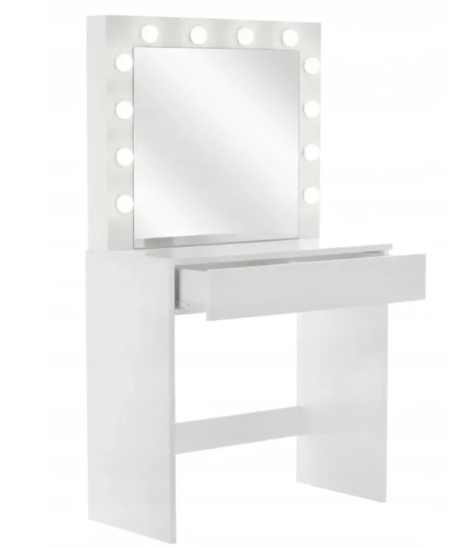 Туалетный косметический столик, зеркало с LED подсветкой, "HOLLYWOOD" 80x40x140см Польша (PHO9452) - изображение 2