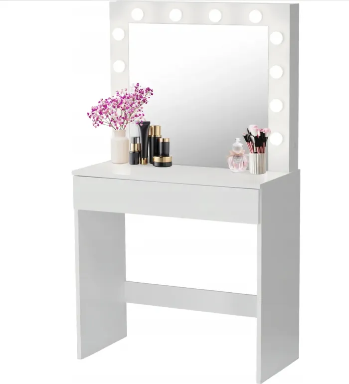 Туалетный косметический столик, зеркало с LED подсветкой, "HOLLYWOOD" 80x40x140см Польша (PHO9452) - изображение 4