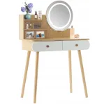 Туалетний косметичний столик дзеркало з LED підсвіткою 80x40x120см Польща (PHO7476)