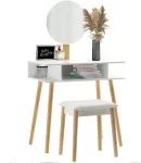 Туалетний косметичний столик з дзеркалом + стілець 130х75х45см Польща (PHO5803)