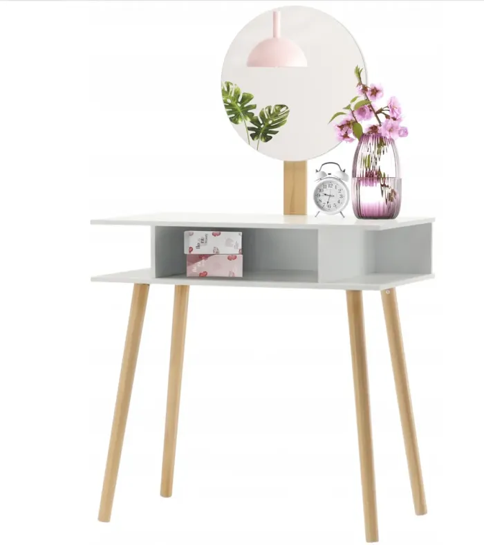 Туалетний косметичний столик з дзеркалом + стілець 130х75х45см Польща (PHO5803) - зображення 3