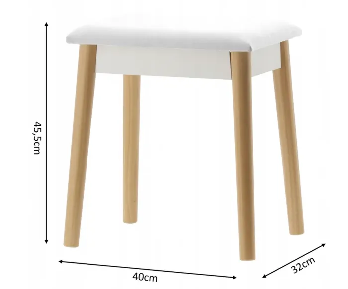 Туалетний косметичний столик з дзеркалом + стілець 130х75х45см Польща (PHO5803) - зображення 5