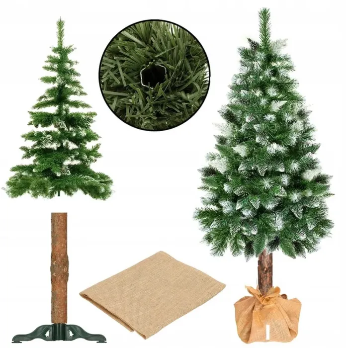 Штучна ялинка сосна засніжена на натуральному пні Springos 180 см (CT0179) - зображення 3