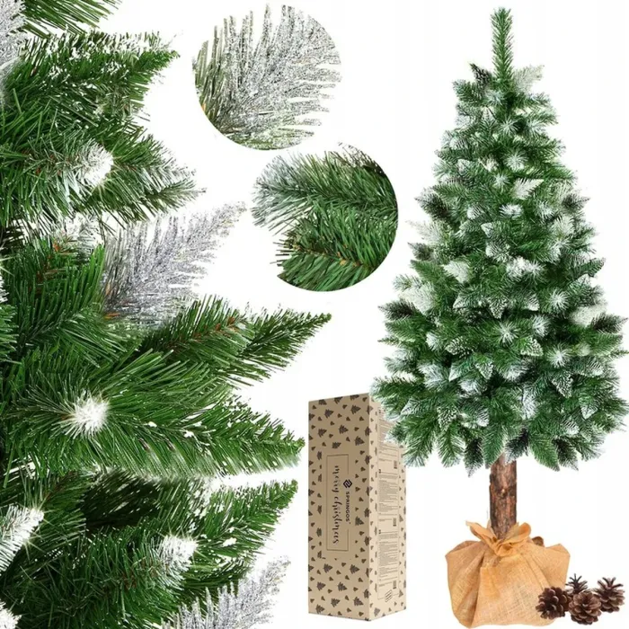 Штучна ялинка сосна засніжена на натуральному пні Springos 180 см (CT0179) - зображення 9