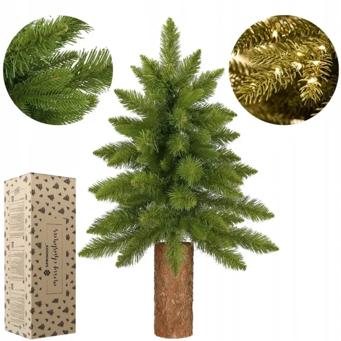 Маленька штучна ялинка на натуральному пні Springos ПРЕМІУМ 90 см (CT0140) - зображення 2