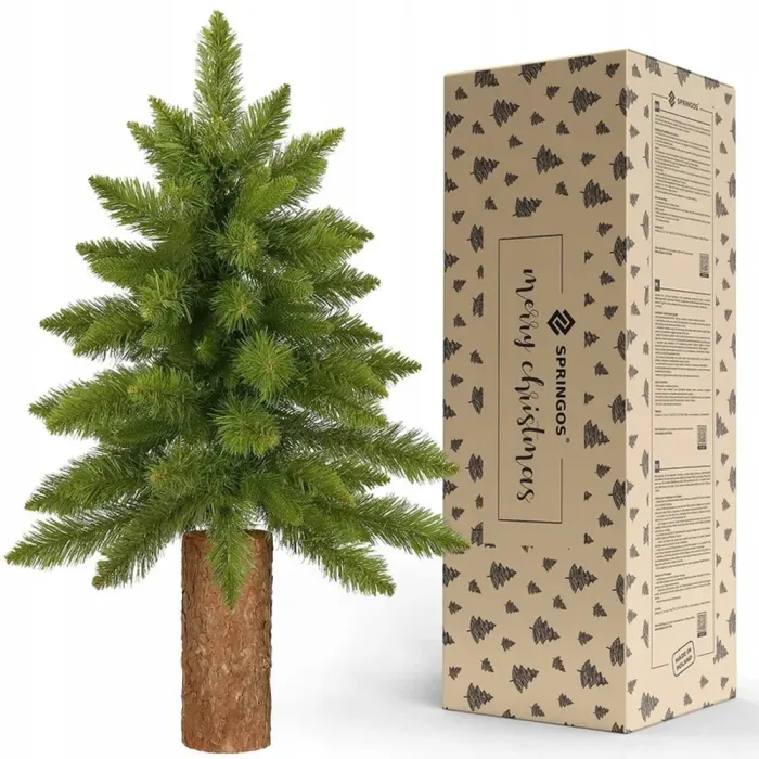 Маленька штучна ялинка на натуральному пні Springos ПРЕМІУМ 90 см (CT0140) - зображення 8