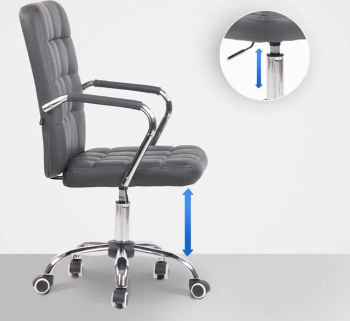 М'яке офісне крісло із еко-шкіри, Польща Сіре (G401) - зображення 2