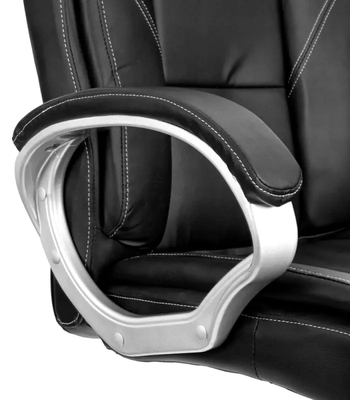 Ергономічне комп'ютерне крісло, офісне з еко-шкіри, Польща чорне (G271) - зображення 8