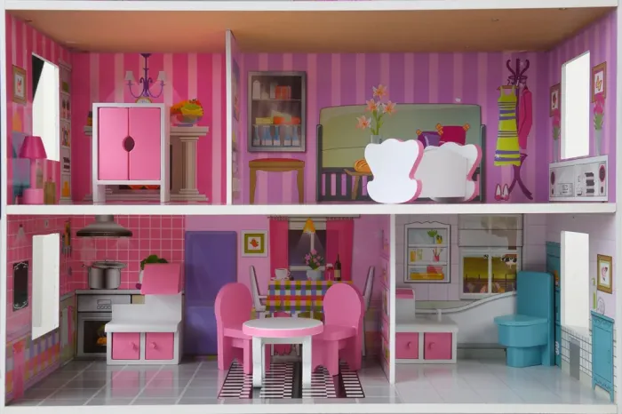 Деревянный кукольный дом с LED подсветкой (3892) - изображение 9