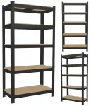 Стелаж металевий 180х90х40 см 5 полиць, навантаження - 175 кг на полицю (Чорний) (GWI7392)