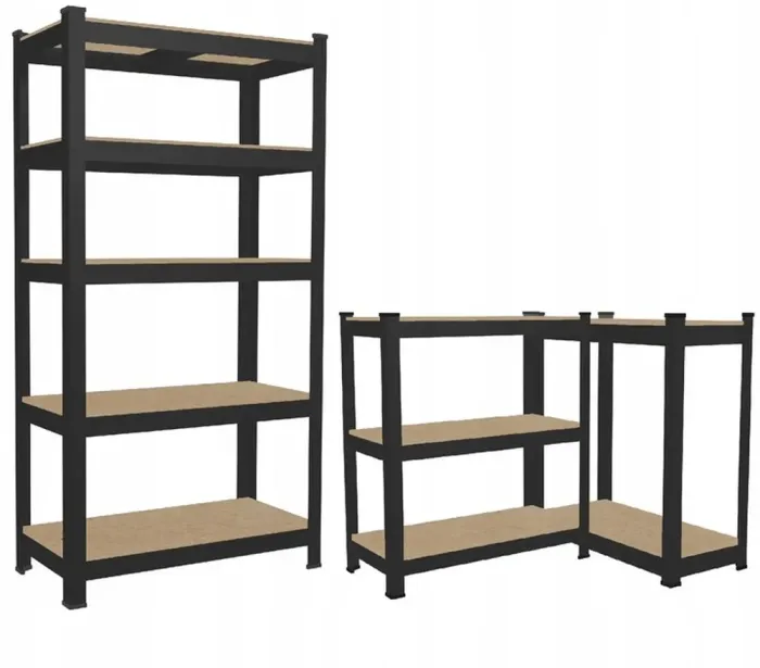 Стеллаж металлический 180х90х40 см 5 полок, погрузка - 175 кг на полку (Черный) (GWI7392) - изображение 2