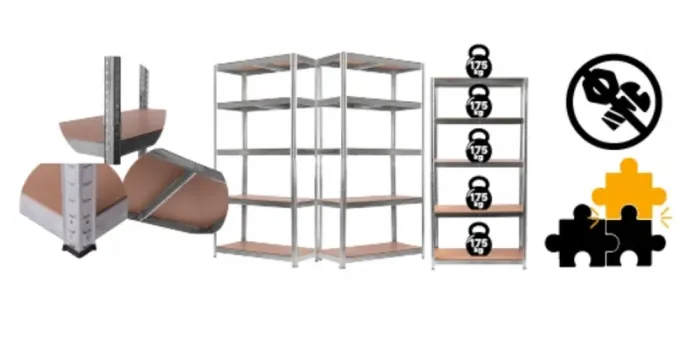 Стелаж металевий 150x75x30 см 5 полиць, навантаження - 175 кг на полицю (Сірий) Польща (RN-23746) - зображення 5