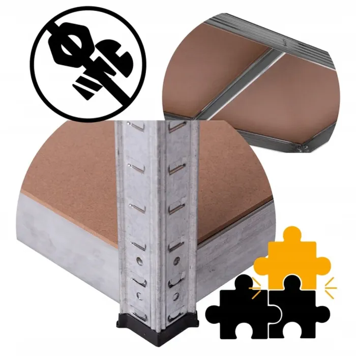 Стелаж металевий 150x75x30 см 5 полиць, навантаження - 175 кг на полицю (Сірий) Польща (RN-23746) - зображення 8