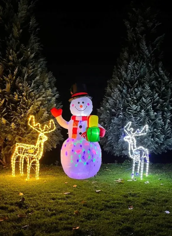 Рождественский надувной снеговик с подсветкой LED уличный 155см (22625) (22625) - изображение 4