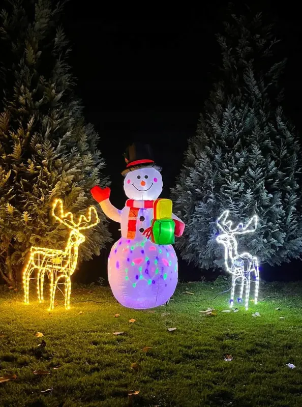 Рождественский надувной снеговик с подсветкой LED уличный 155см (22625) (22625) - изображение 6