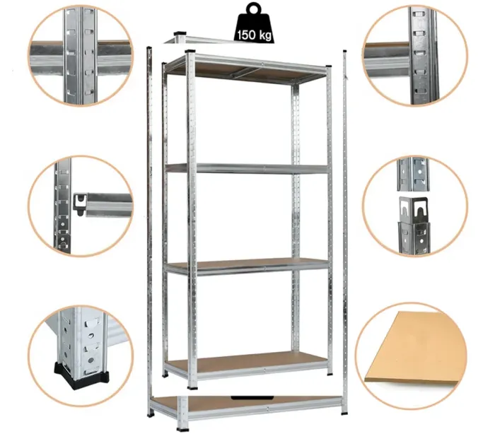 Стеллаж металлический 180х90х40 4 полки, погрузка 150кг - на полку серый (GWI0605) - изображение 2