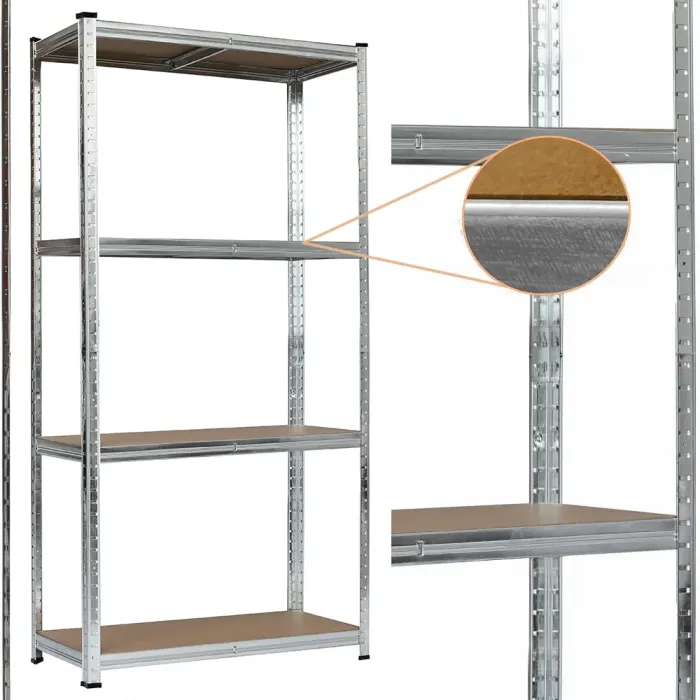 Стеллаж металлический 180х90х40 4 полки, погрузка 150кг - на полку серый (GWI0605) - изображение 3