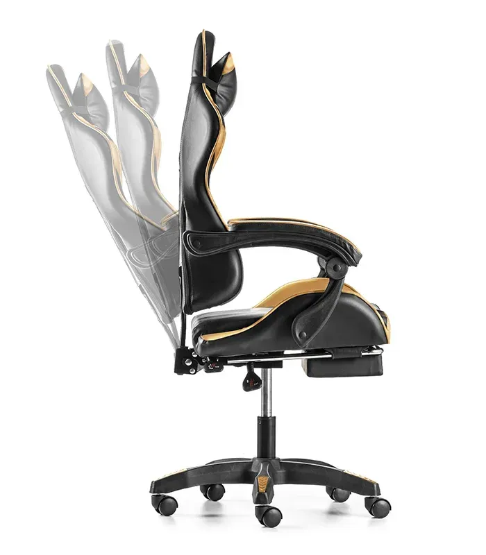 Крісло геймерське G845 золоте з підставкою для ніг (G845) - зображення 3