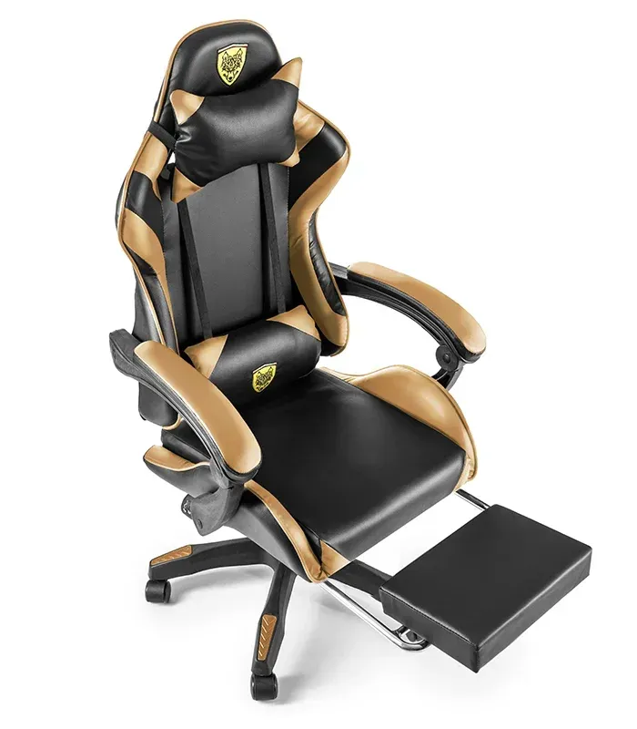 Крісло геймерське G845 золоте з підставкою для ніг (G845) - зображення 5