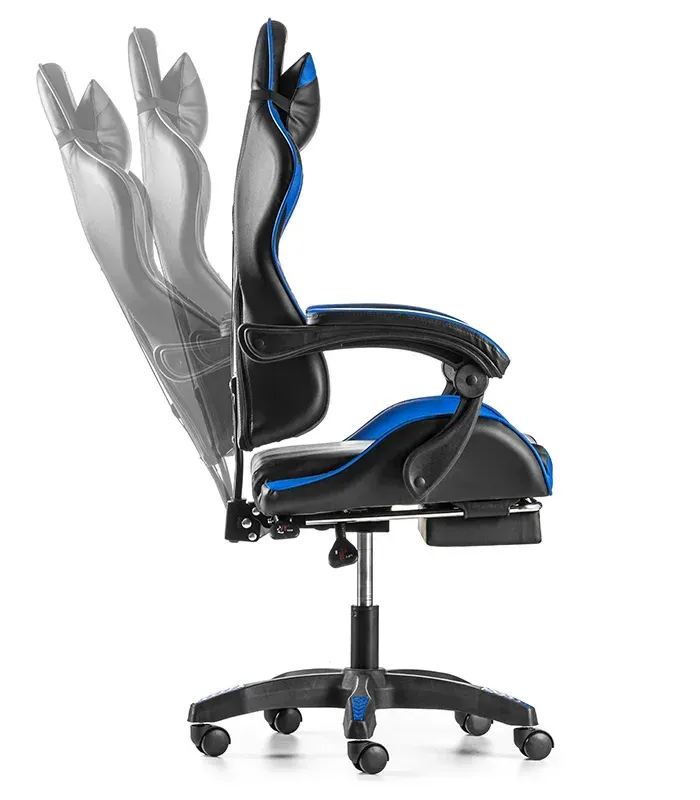 Крісло геймерське G847 синє з підставкою для ніг (G847) - изображение 4