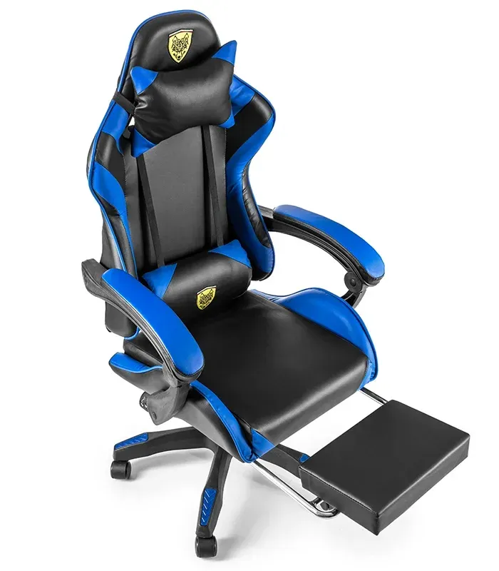 Крісло геймерське G847 синє з підставкою для ніг (G847) - изображение 3