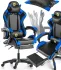 Крісло геймерське G847 синє з підставкою для ніг (G847)