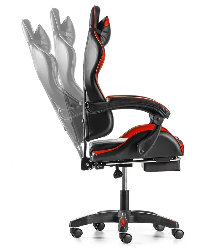 Крісло геймерське G848 червоне з підставкою для ніг (G848) - изображение 4