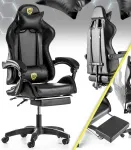 Крісло геймерське G844 чорне з підставкою для ніг (G844)