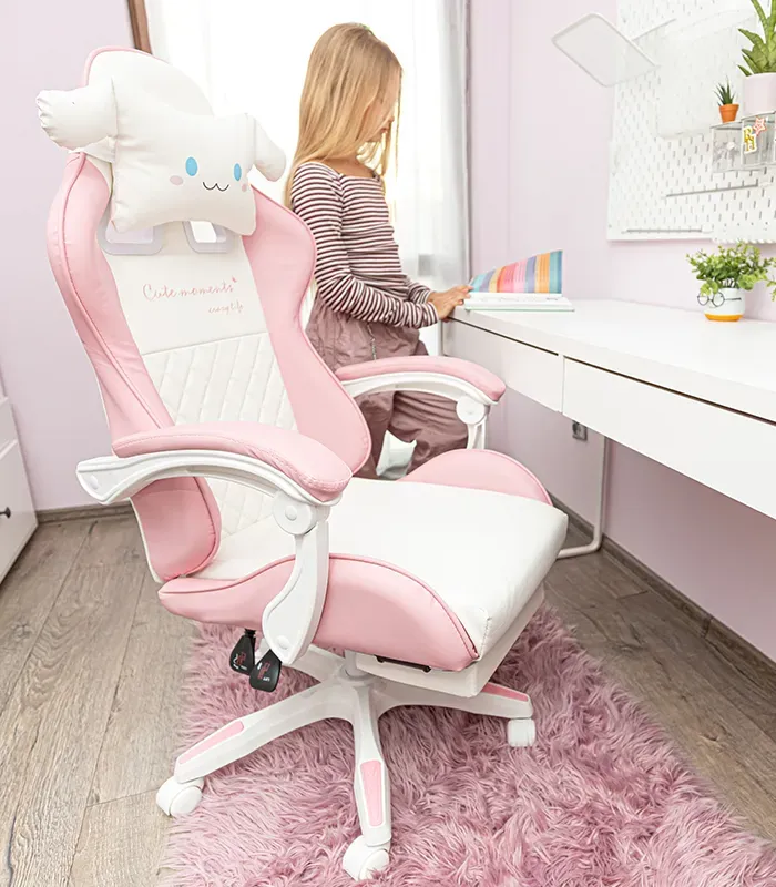 Дитяче геймерське крісло G892 з подушками та підставкою для ніг, Рожеве (G892) - изображение 8