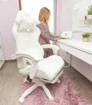 Дитяче геймерське крісло G894 з подушками та підставкою для ніг, Біле (G894)