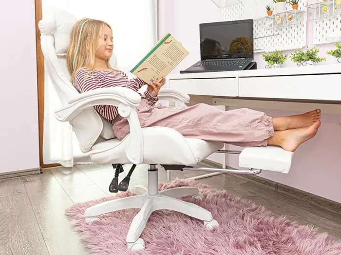 Дитяче геймерське крісло G894 з подушками та підставкою для ніг, Біле (G894) - изображение 10