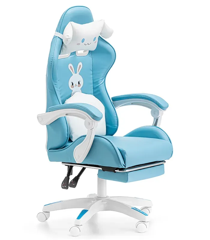 Дитяче геймерське крісло G893 з подушками та підставкою для ніг, Синє (G893) - зображення 1