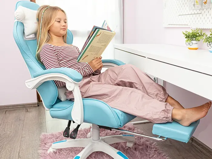 Дитяче геймерське крісло G893 з подушками та підставкою для ніг, Синє (G893) - зображення 9