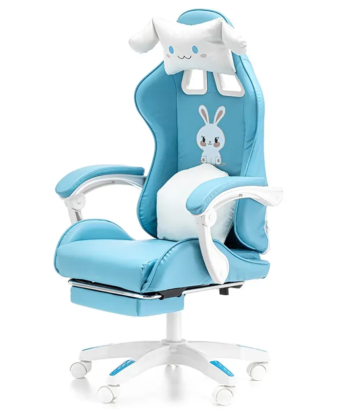 Дитяче геймерське крісло G893 з подушками та підставкою для ніг, Синє (G893) - зображення 6