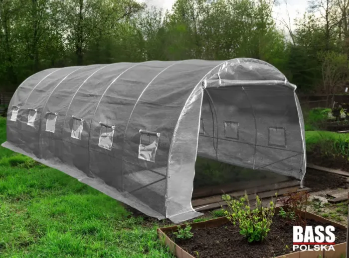 Садовая теплица с UV-12 пленкой 18 м2 (6х3х2м) BASS POLSKA, Серая (85910) - изображение 2
