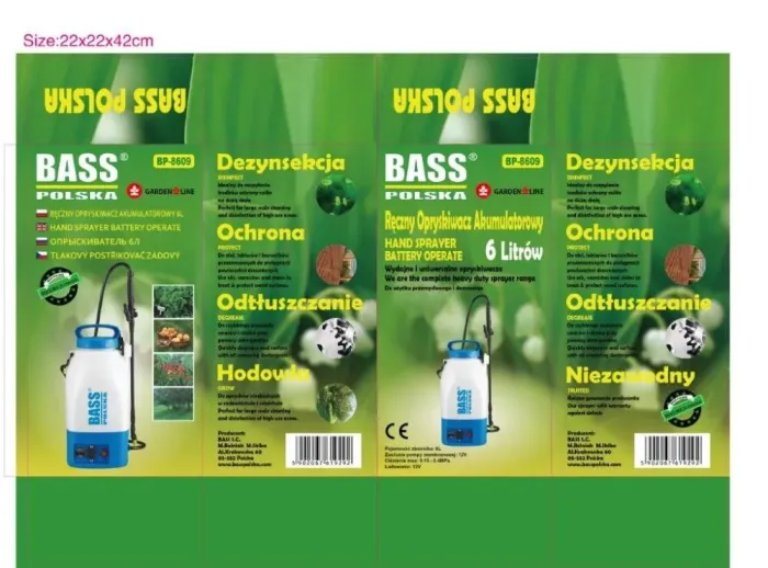 Плечовий акумуляторний садовий обприскувач 6л Bass Polska 8609 (8609) - изображение 8