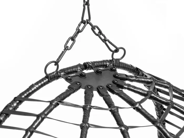 Підвісне садове крісло гойдалка (кокон / гніздо) SAN VITO з м'якою подушкою, Чорний (G730) - изображение 5