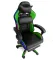 Геймерське крісло з RGB підсвіткою, подушками та висувною підставкою для ніг, Чорний/Зелений (G898) (G898)