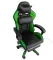 Геймерське крісло з RGB підсвіткою, подушками та висувною підставкою для ніг, Чорний/Зелений (G898) (G898)